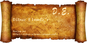 Dibuz Elemér névjegykártya